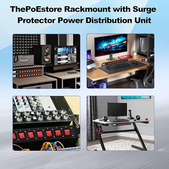 10 Outlets Horizontal 1U PDU Rackmount Power Strip - Image 7