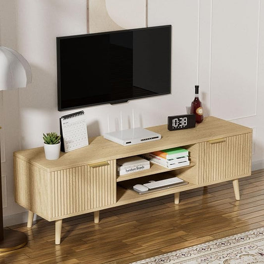 SHGJ&SOFT Storable TV Stand 65 Inch, Mid Century Modern TV Console Two Cabinet by Unknown
