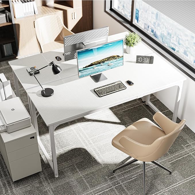 Huuger Computer Desk, 63 Inch Office Desk, Gaming Desk - Image 2