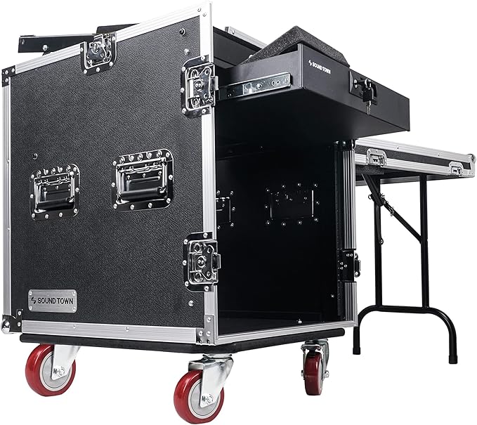 Sound Town High-Quality 1/2” 12U PA DJ Pro Audio Rack/Road ATA Case by SOUNDTOWN
