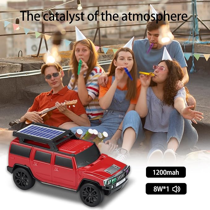 WSTER WS-696 Solar Bluetooth Replica Speaker – Portable Modern Off-Road Car - Image 4