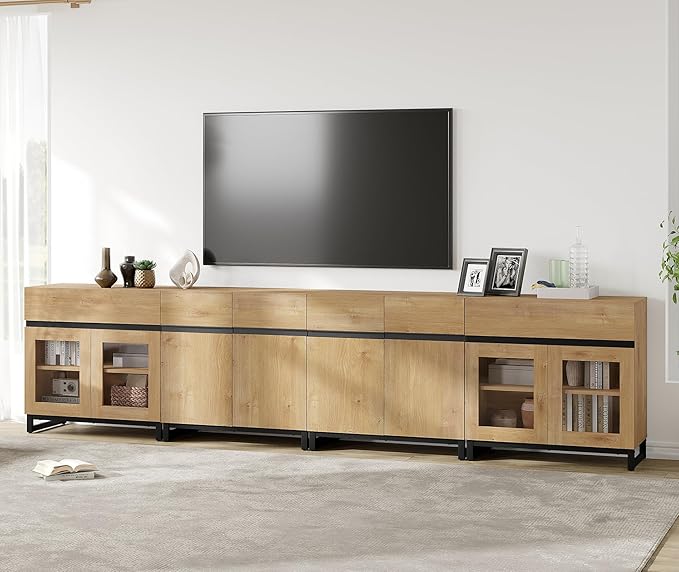 WAMPAT Modern TV Stand for TVs up to 120 inch, 4 in 1 TV Console by WAMPAT