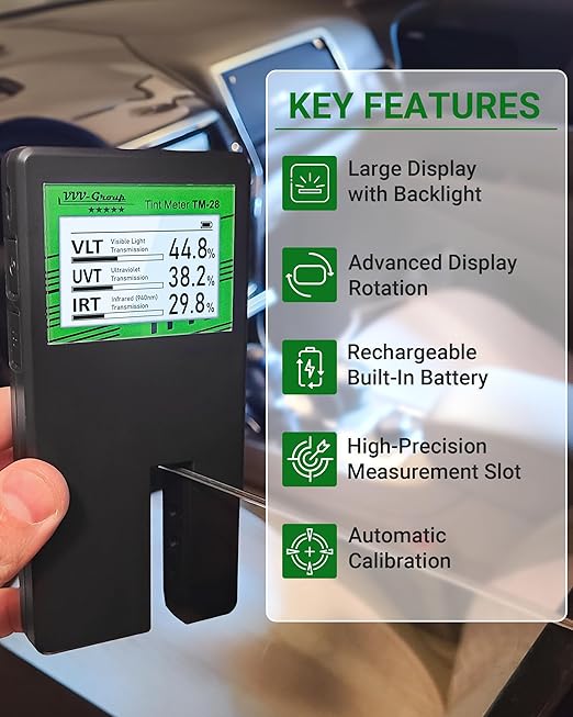 Digital Car Window Tint Meter TM-28 – Side Window Tint Tester - Image 2