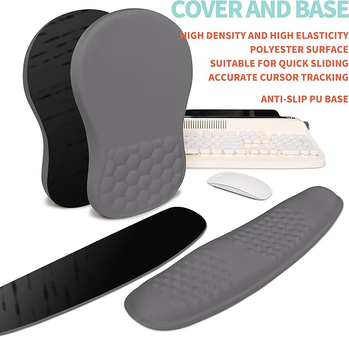 KUOSGM 2-in-1 Ergonomic Set, Wave Rise Keyboard Wrist Rest and Massage Bulge - Image 6