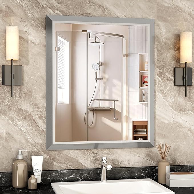 SMIROR Brushed Silver Bathroom Mirror by SMIROR