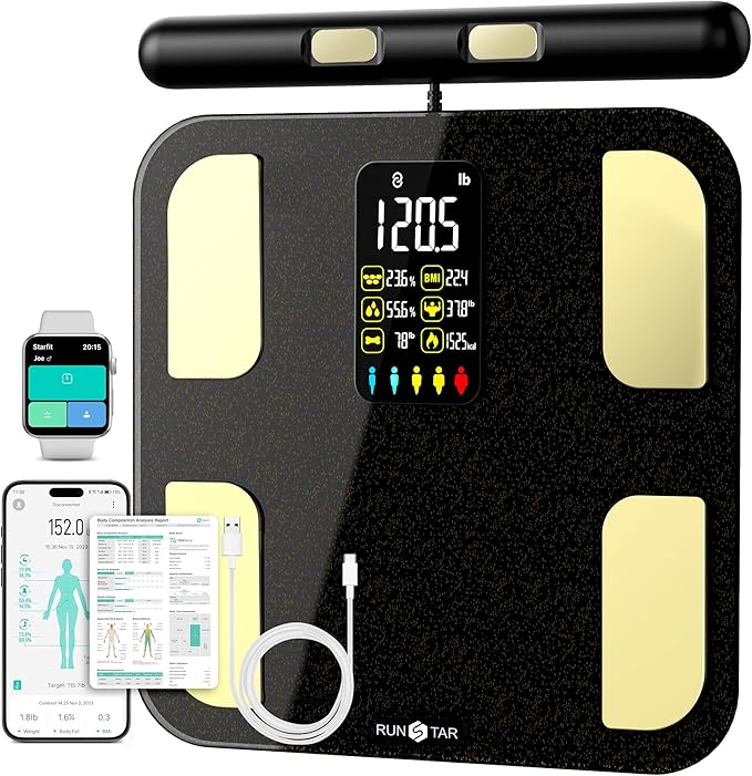 RunStar Scale for Body Weight, 8 Electrodes High Accurate Rechargeable by RunStar