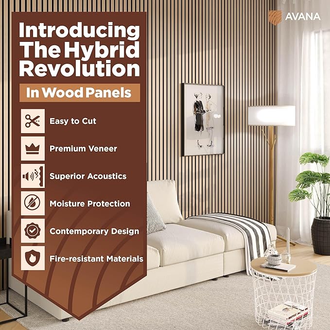 Avana Modern Acoustic Wood Wall Panels – 94.4 X 12.6 Inch White Oak Acoustic - Image 2