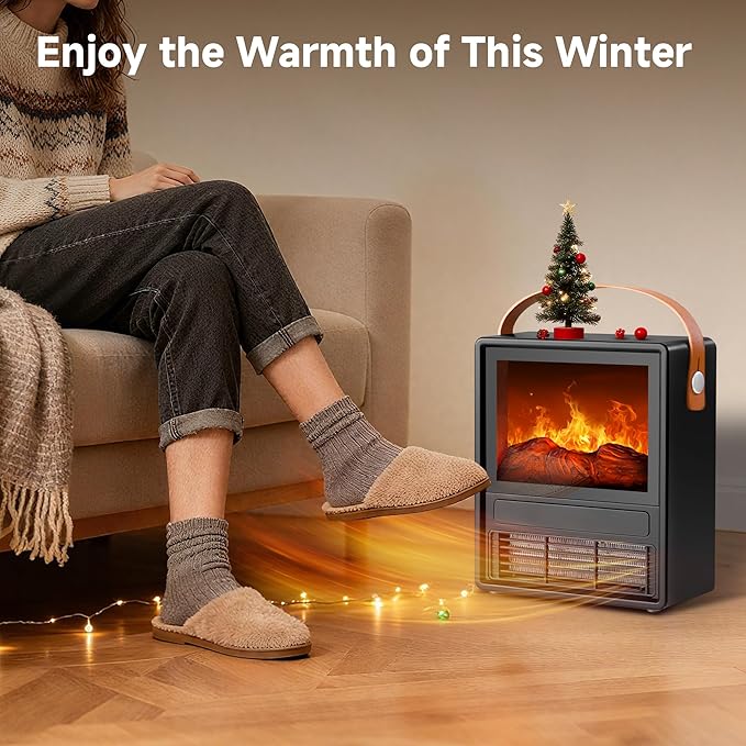 FLAME&SHADE Portable Electric Fireplace Heater - Image 6