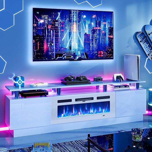 oneinmil 80" Modern Electric Fireplace TV Stand by oneinmil