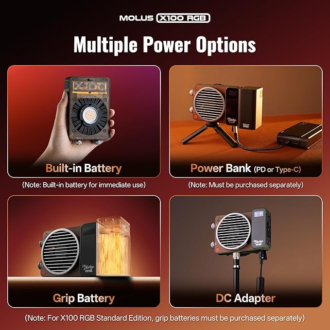 ZHIYUN MOLUS X100 RGB Standard 100W Video Light V2 Upgraded Version - Image 6