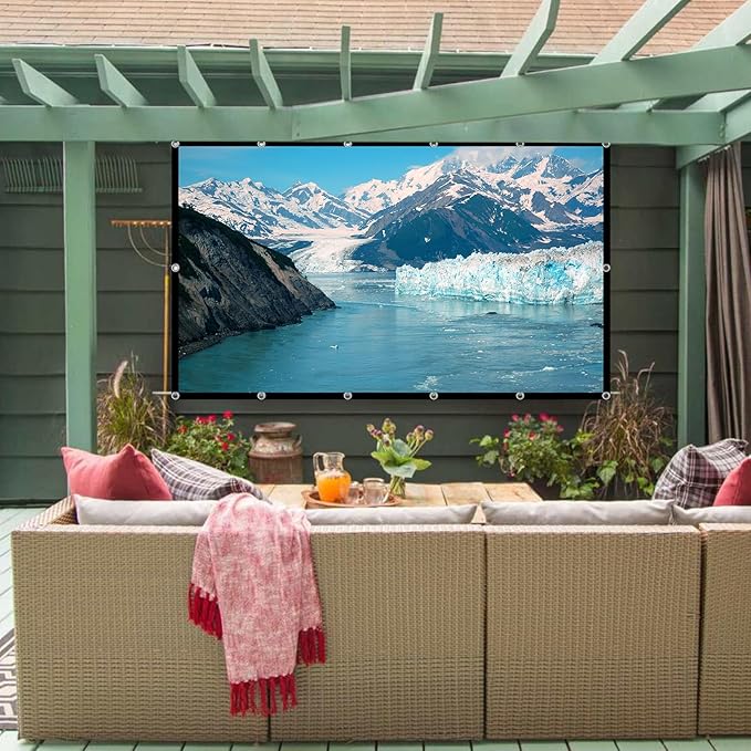 TOWOND Projector Screen 100 inch Projection Screen Indoor Outdoor Washable - Image 8