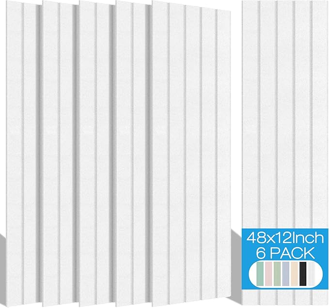 BUBOS 6 Pack Large Acoustic Panels, 48x12Inch SoundProof Panels by BUBOS