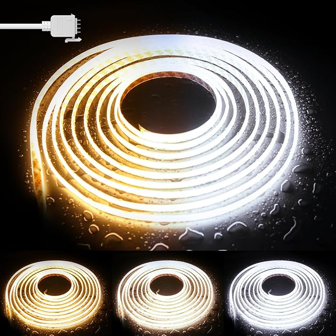 PAUTIX COB LED Strip Light CCT Tunable White IP65 Waterproof, CRI90+ 24ft/7.5m by PAUTIX