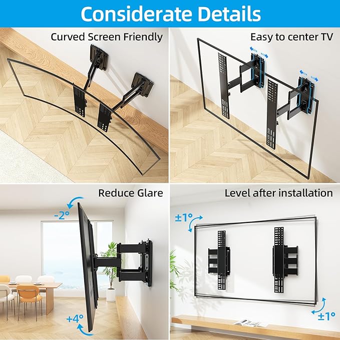 HOME VISION Heavy Duty Full Motion TV Wall Mount Bracket - Image 4