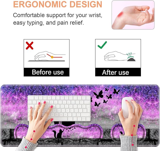 Ergonomic Keyboard Wrist Rest & Mouse Pad Wrist Rest Set, Large XXL Gaming Desk - Image 5