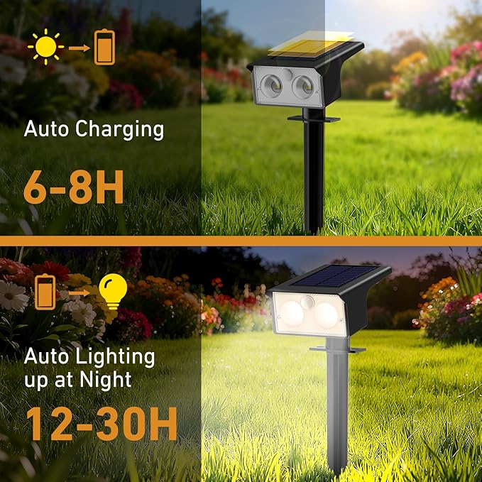 btfarm Solar Spot Lights Outdoor Waterproof, 12 Pack/3 Modes Motion Sensor - Image 5