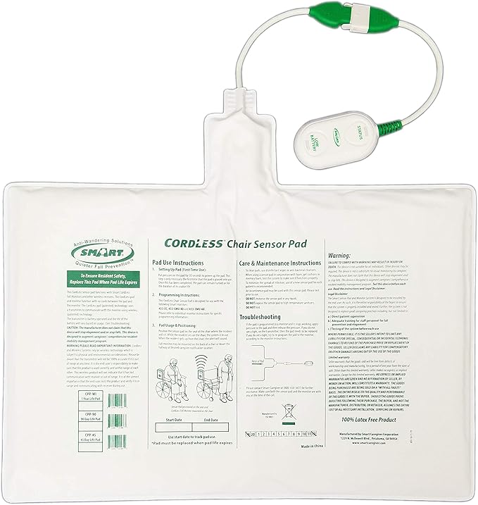 Smart Caregiver Replacement/Add-on Cordless Chair Sensor Pad - 10in x 15in - by SmartCaregiver