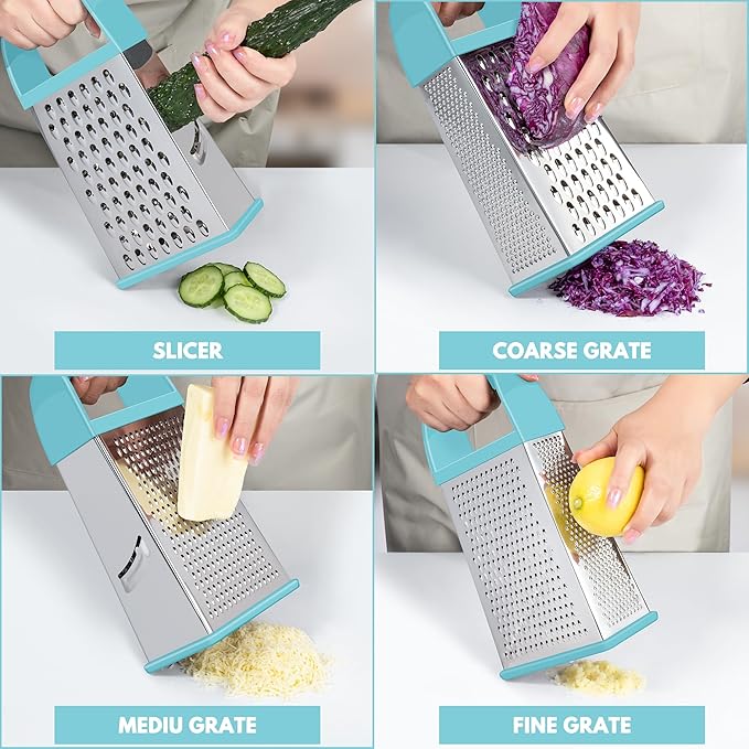Urbanstrive Cheese Grater With Container, Professional Cheese Grater with Handle - Image 3