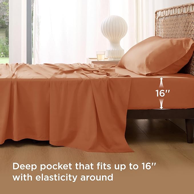 Bedsure Cooling Sheets Twin XL, Rayon Derived from Bamboo, Breathable & Soft - Image 3