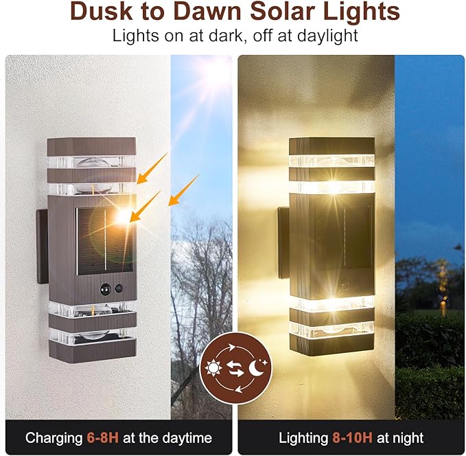 Oil Rubbed Bronze Solar Outdoor Wall Lights - Image 5