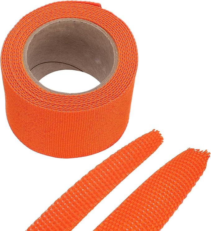 MECCANIXITY Braided Cable Sleeves Heat Shrinkable Fabric Sleeving, 1 9/16" 10ft by MECCANIXITY