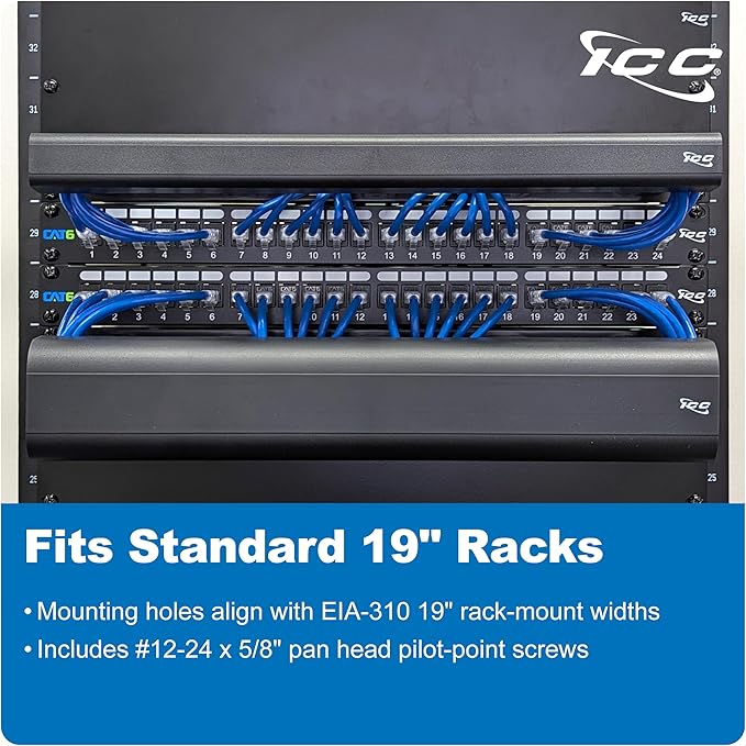 ICC 1U Ring Cable Manager Panel - Image 5