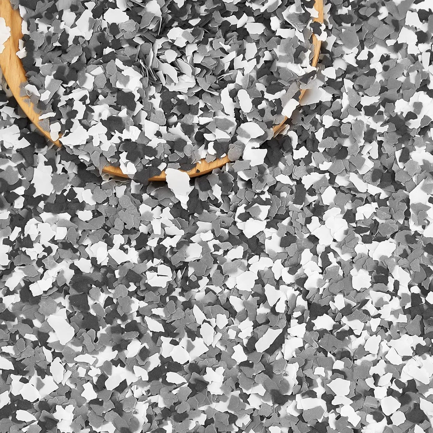 Timtin 1400 G/ 3.08 Lb Epoxy Flakes Blend Color Chips Concrete Floor Coating Decorative Paint Flakes for Wall Garage Floor Paint Interior Exterior Floors(Black, White, Gray)