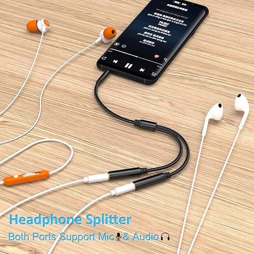 3.5mm TRRS Splitter for 2 Headphones 1FT 2-Pack, Dual Support Audio & Mic - Image 3