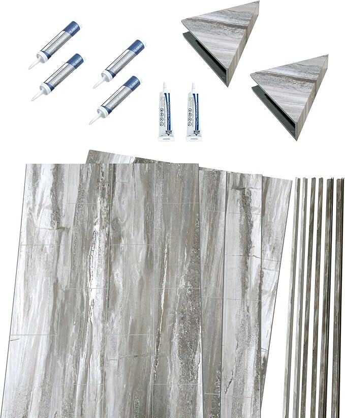 Palisade 78in x 60in x 30in Waterproof Vinyl Shower Surround Kit - Image 2