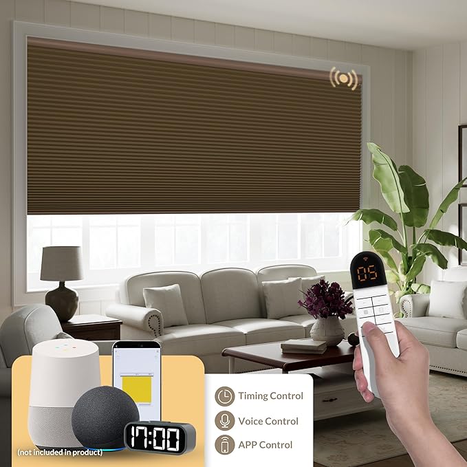 Boolegon No Drill Motorized Cellular Blinds - Image 2