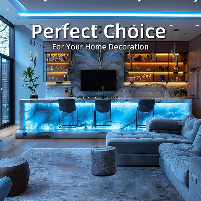 LED Strip Lights ICE Blue COB 320 LEDs High Brightness Indoor Use Flexible Thin - Image 5
