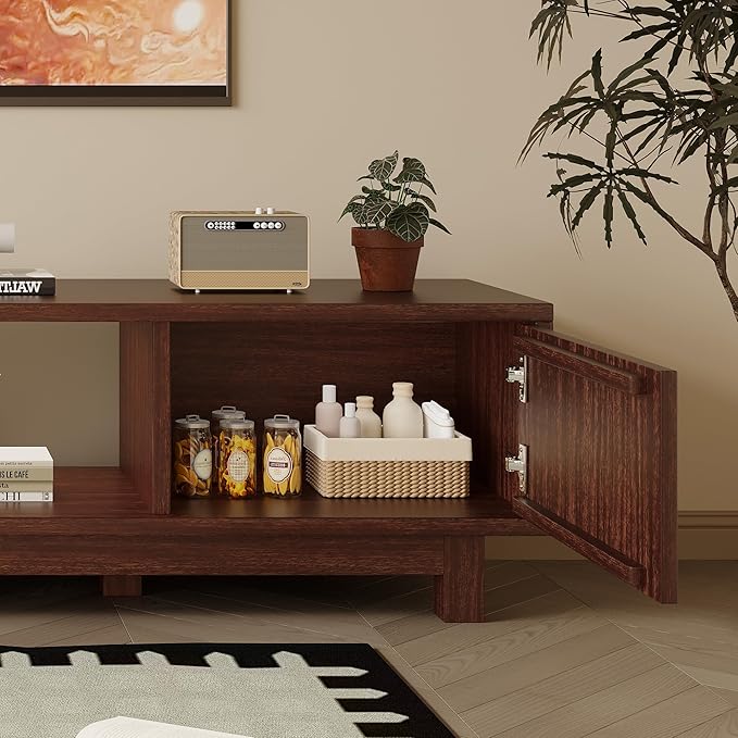 Maggym 70″ TV Stand with Storage, Modern Media Console with 2 Doors and Open - Image 8