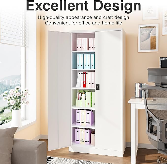 SISESOL White Metal Storage Cabinet - Image 7