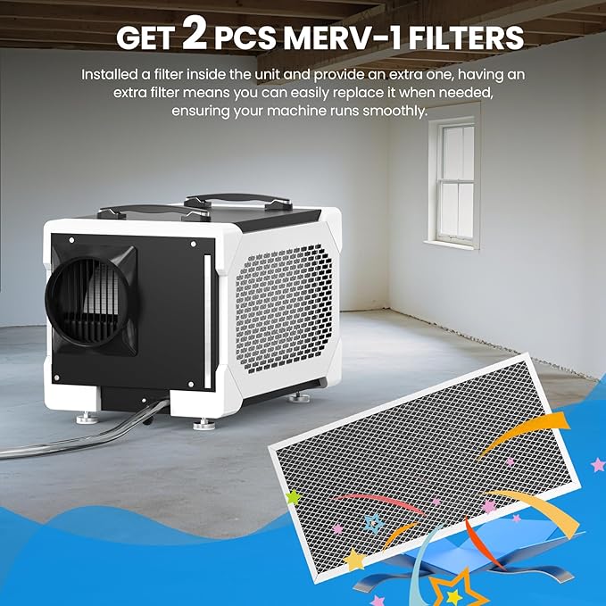 CADPXS Crawlspace Dehumidifier, 145 Pints Commercial-Grade Dehumidifier - Image 3