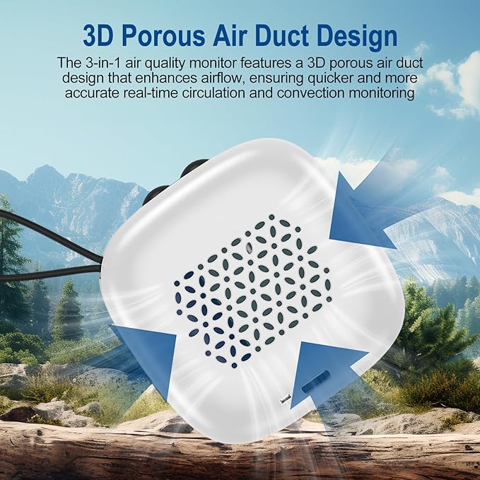 Portable Carbon Monoxide Detector, 3-in-1 Rechargeable Co Monoxide Detector - Image 4