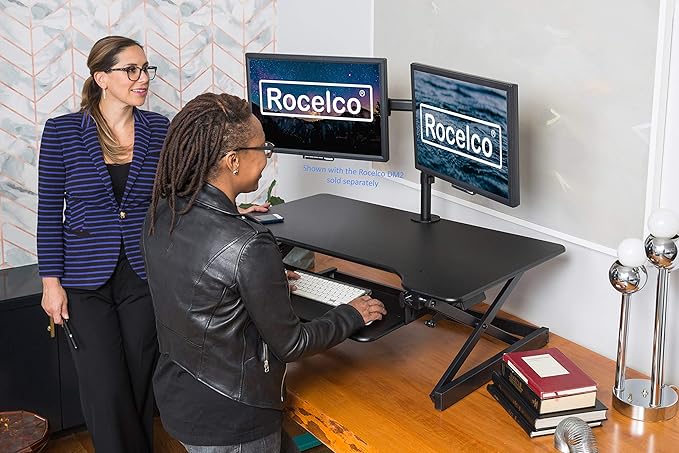 Rocelco 40" Large Height Adjustable Standing Desk Converter - Image 7