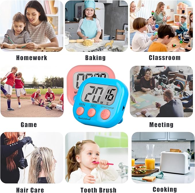 ZILLEEN Classroom Timer for Kids Teachers 12 Pack Digital Timers - Image 6