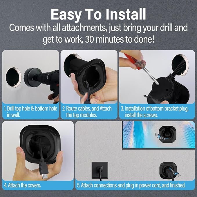 in-Wall Cable Management Kit for Wall Mounted TV - Image 7