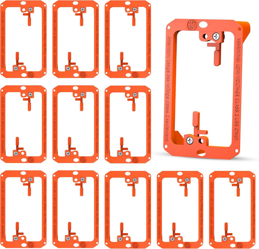 BWP Low Voltage Mounting Bracket 1 Gang, 12 Pack for Single Gang Wall Plate, Telephone Wires, Network Cables, HDMI, Coaxial, Speaker Cables - Low Voltage Box Cable Wall Plate Bracket, Mud Ring