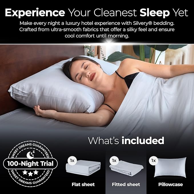 Silvery Silver Infused Bed Sheets Set - Image 6