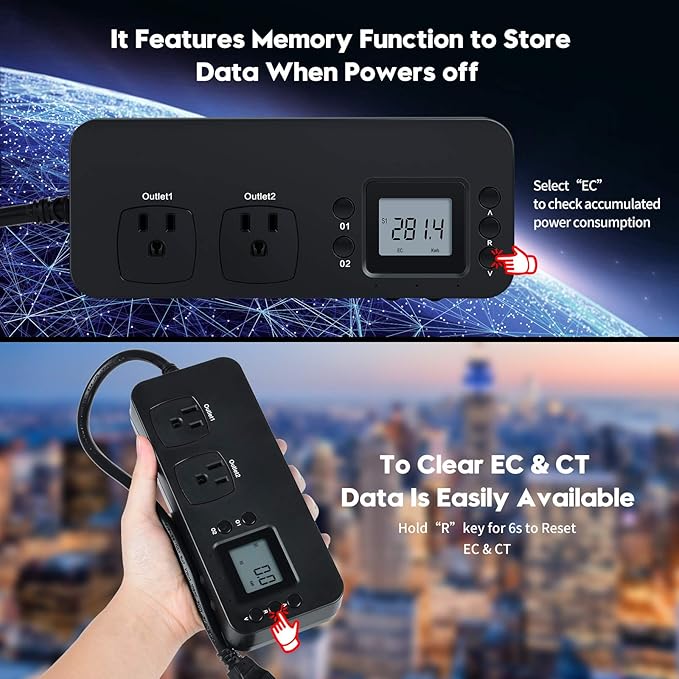 Electricity Usage Monitor, Briidea Power Consumption Watt Voltage Amp Meter - Image 5
