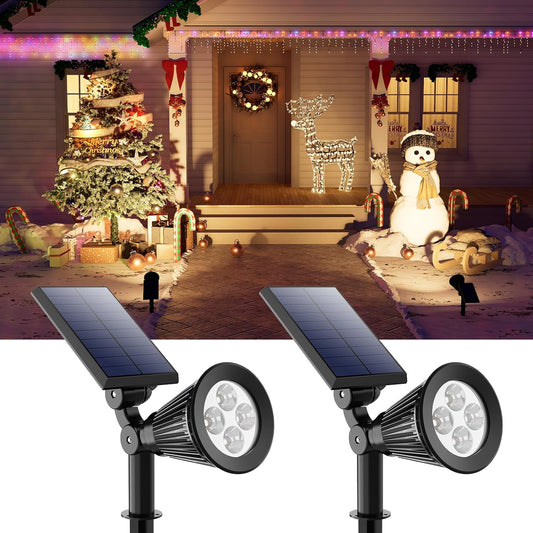 2 Pack Solar Spotlights Outdoor Waterproof