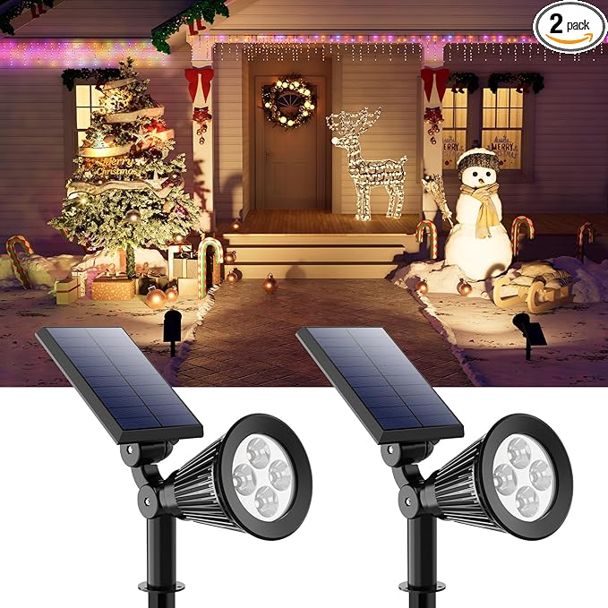 2 Pack Solar Spotlights Outdoor Waterproof by FALOVE