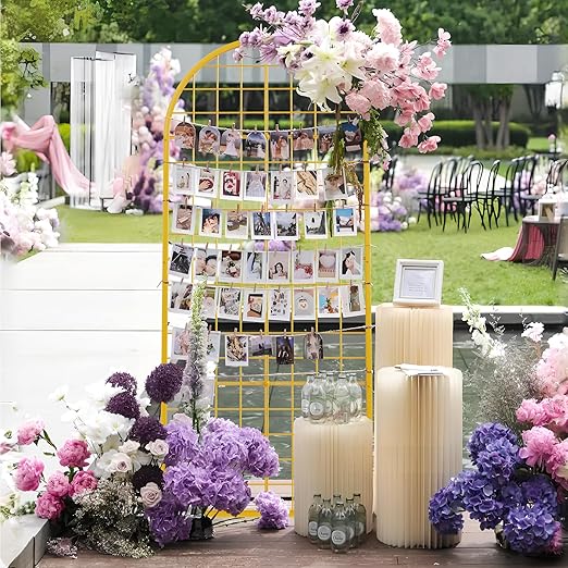 Asee'm Grid Wall Panels Display Stand 2' x 5.2' FT Gold Movable Wire Grid Wall - Image 5