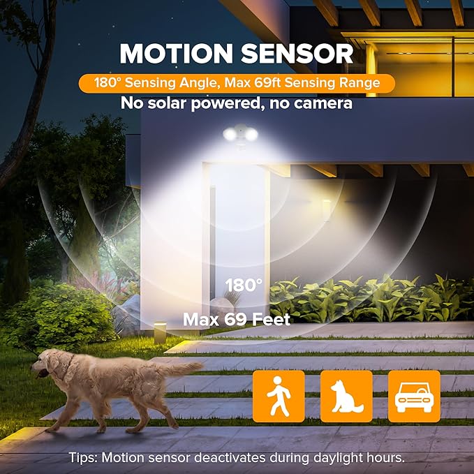 LUTEC 32W 3500 Lumen LED Security Lights Motion Sensor Light Outdoor, 5000K - Image 3