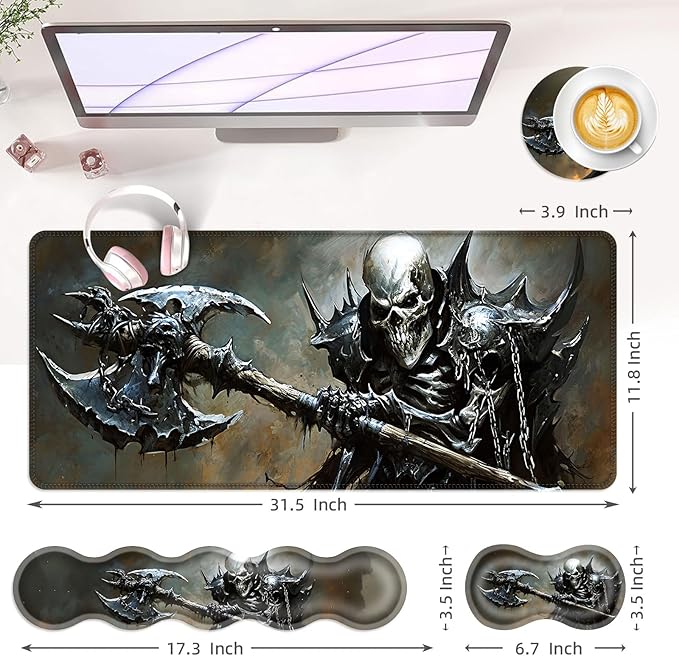 BFUKVOU Large Keyboard Mouse Pad Set, Extended Mouse Pad+Keyboard Wrist Rest - Image 6