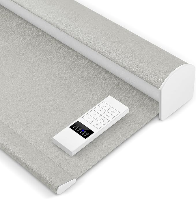 Zshine Motorized Blackout Window Blinds Customize Width Remote Control Wireless by ZSHINEHome