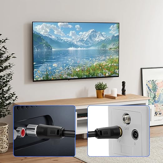 XMSJSIY RG6 Coaxial TV Cable 9.5mm TV Male to Male Adapter Cord w/ 9.5mm TV - Image 6