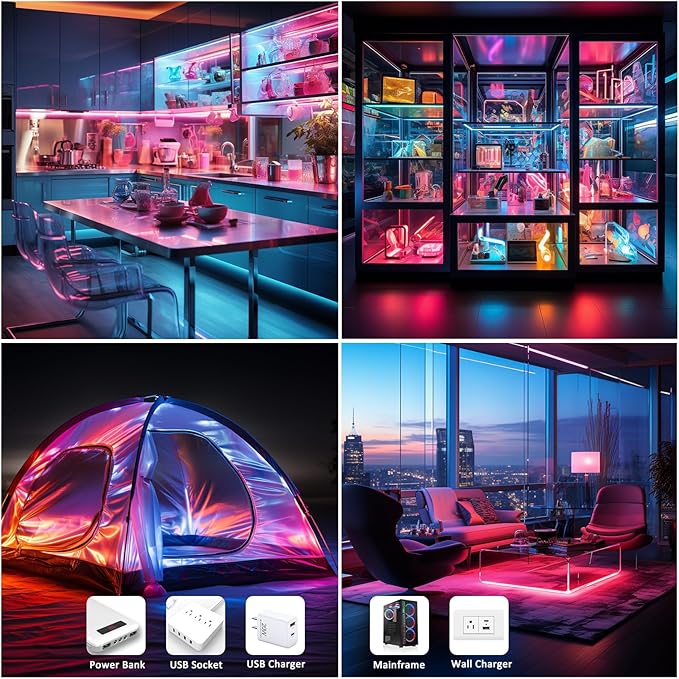 UVTaoYuan LED Strip Lights RGB COB 6.56 FT 1152 LEDs 5V USB Color Changing - Image 2