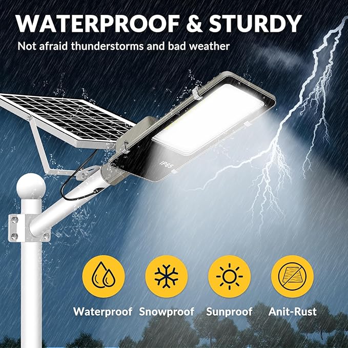 LYKENTOR Solar Lights Outdoor Waterproof IP65: 2 Pack 10000mAH Solar Street - Image 7